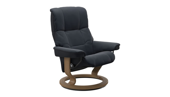 Stressless Mayfair Recliner Classic Base in Paloma Shadow Blue Leather